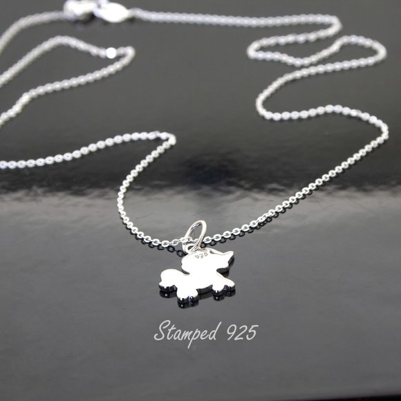 925 Silver Unicorn Pendant Necklace, Necklace for Girls, Unicorn Enamel Charm - Picture 2 of 3